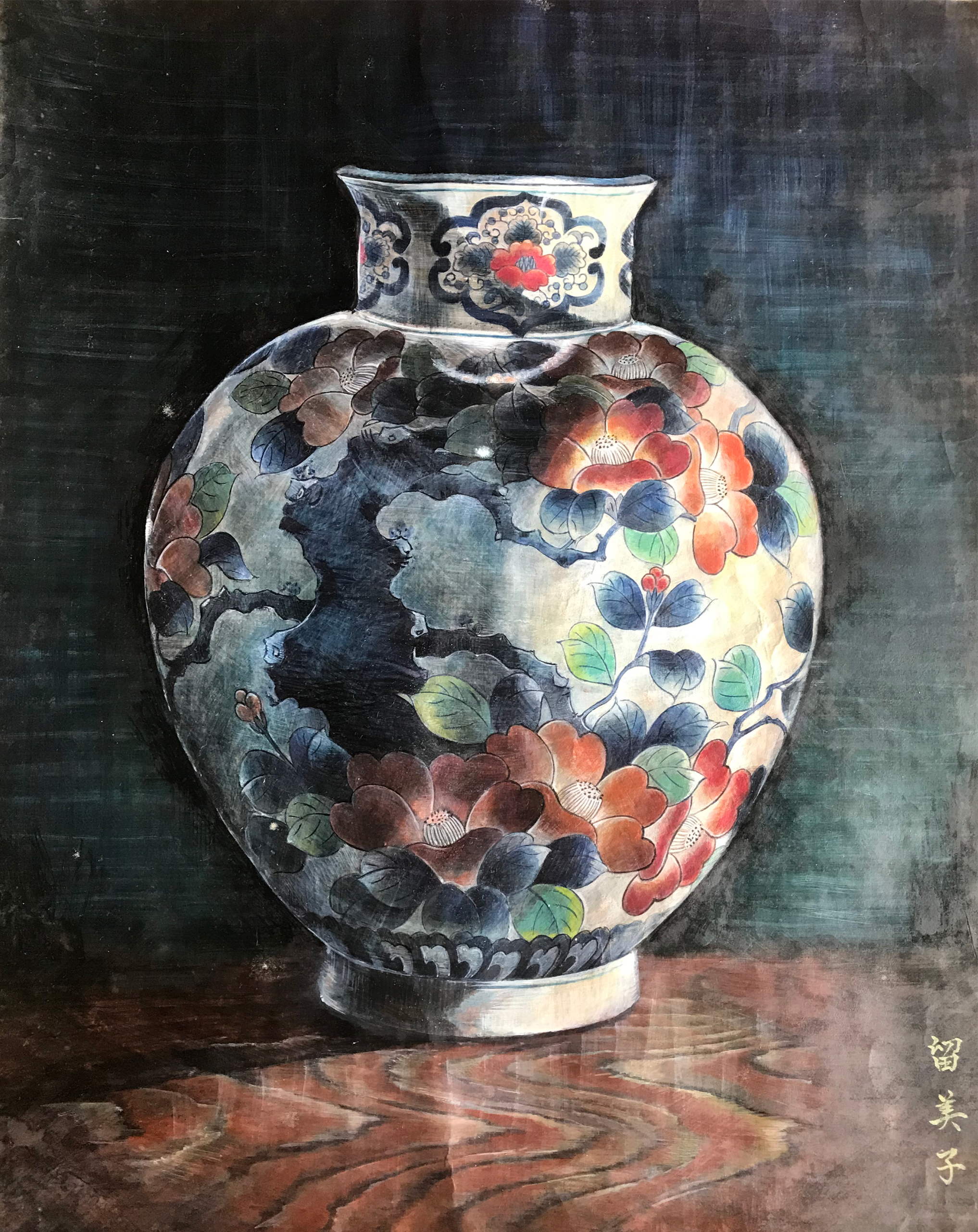 日本画作品「灯り・彩」｜岡本留美子