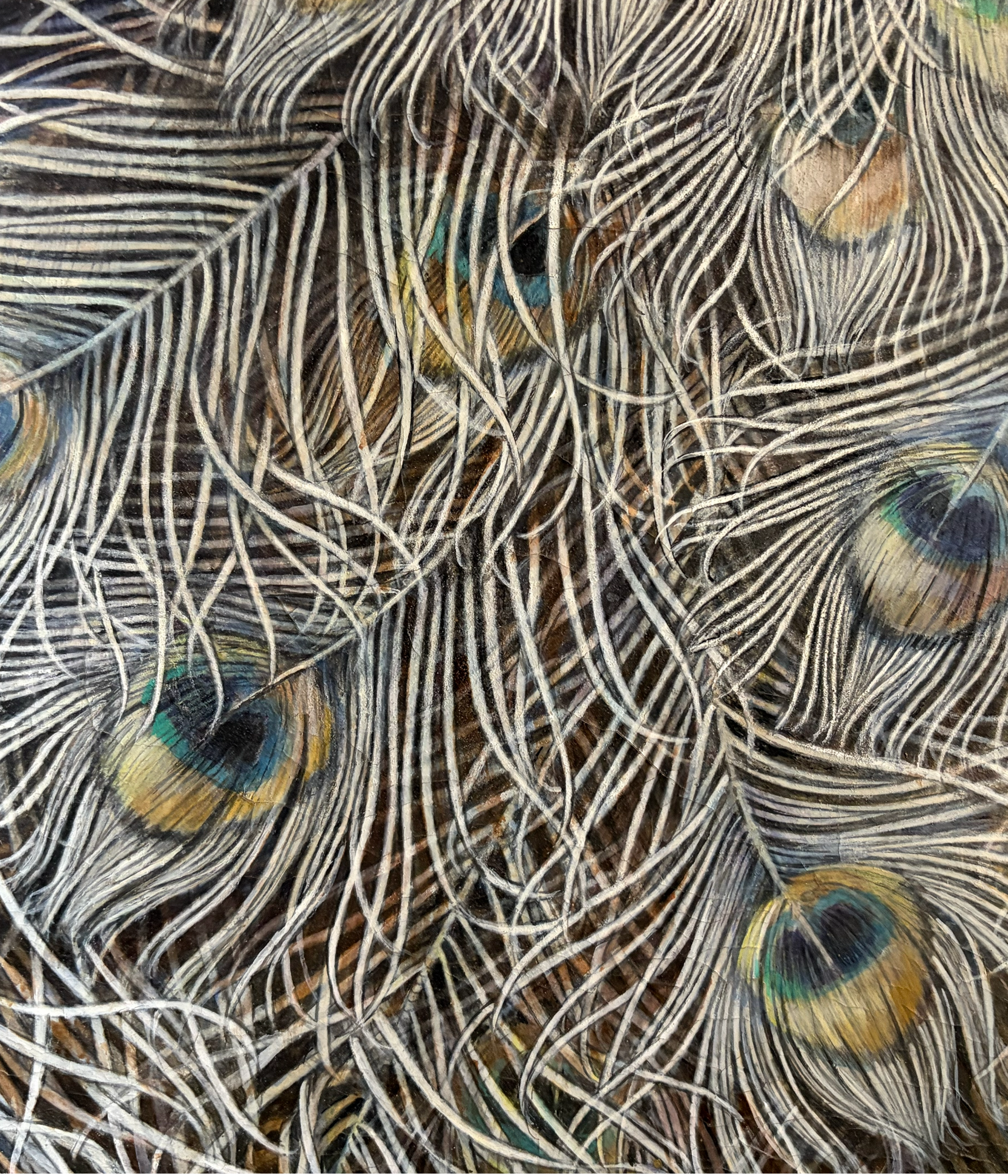 日本画作品「孔雀」｜岡本留美子